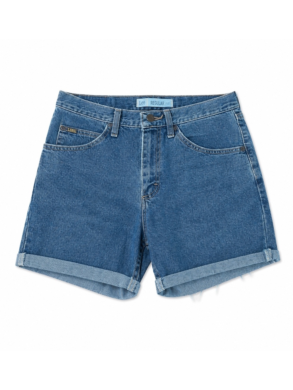 Lee Riders High Rise Denim Shorts 30W Blue Rolled Cuffed Mom Jean Vintage